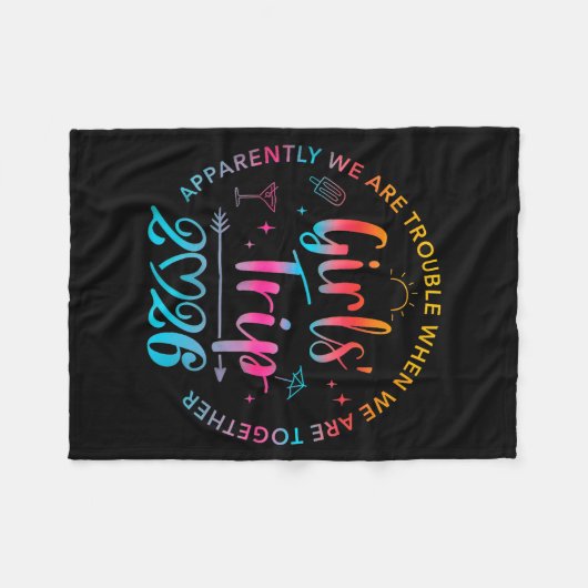 Tie Dye Girls Trip 2026 Trouble When We Are Togeth Fleecedecke (Vorderseite (Horizontal))
