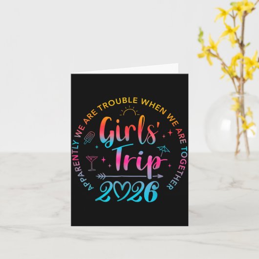 Tie Dye Girls Trip 2026 Trouble When We Are Togeth Karte (Gelbe Blume)