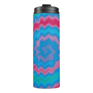 Tie-Dye-grooviges funky retro Swirl-Muster cool Thermosbecher
