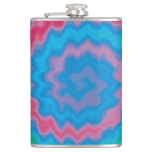 Tie-Dye groovy funky retro Swirl-Muster cool Flachmann