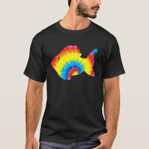 Tie Dye Guppy Regenbogen Druck Regenbogenfisch Hip T-Shirt