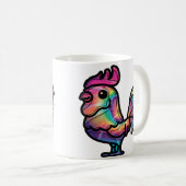 Tie-Dye-Hahn Kaffeetasse (VorderseiteRechts)