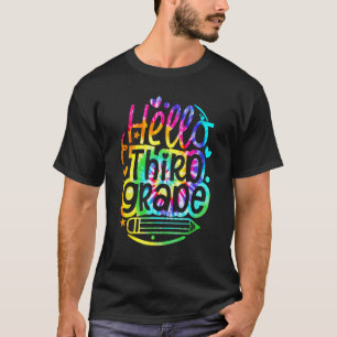 Tie Dye Hallo 3. Dritte Klasse Zurück zur Schule E T-Shirt