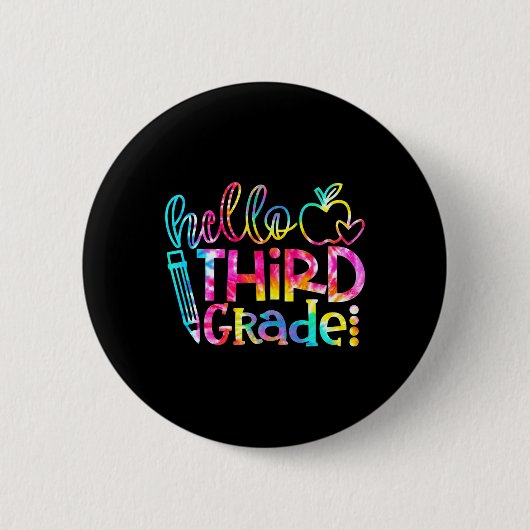 Tie Dye Hallo 3. Klasse Lehrer Schüler Byck Zur Sc Button (Vorderseite)