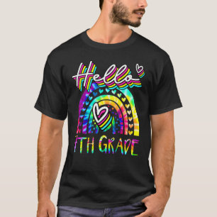 Tie Dye Hallo 7. Klasse Regenbogen-Lehrer Erster T T-Shirt