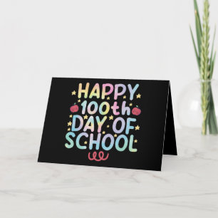Tie Dye Happy 100. Schultag Lehrer Schüler Karte