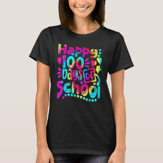 Tie Dye Happy 100. Schultag Lehrer Schüler T-Shirt