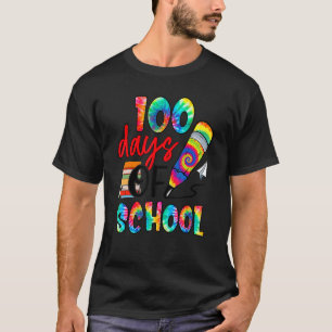 Tie Dye Happy 100. Schultag Lehrer Schüler T-Shirt