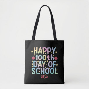Tie Dye Happy 100. Schultag Lehrer Student Tasche