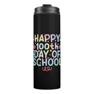Tie Dye Happy 100. Schultag Lehrer Student  Thermosbecher