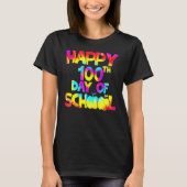 Tie Dye Happy 100th Day Of School Teacher Student  T-Shirt (Vorderseite)