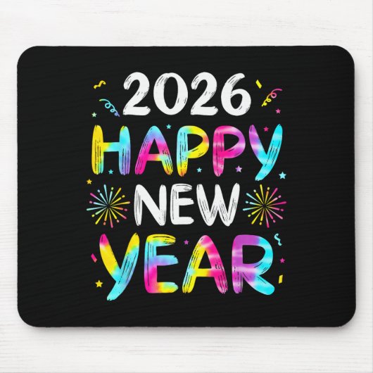 Tie Dye Happy New Year 2026 Family Matching New Ye Mousepad (Vorne)