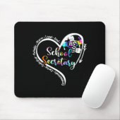 Tie Dye Heart School Secretary Life Cute Back to Mousepad (Mit Mouse)