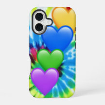 Tie Dye Hearts iPhone 16 Hülle