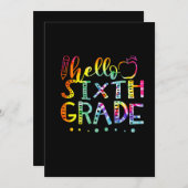Tie Dye Hello sixth th Grade Teacher Save The Date (Vorne/Hinten)
