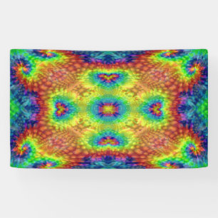 Tie Dye Himmel Vintage Fraktal Kaleidoskop Banner