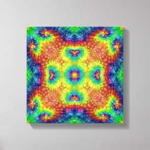 Tie Dye Himmel Vintage-Fraktal-Kaleidoskop Leinwanddruck