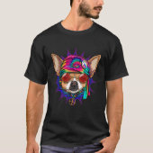Tie Dye Hippie Chihuahua Hippiness Peace Love Dog T-Shirt (Vorderseite)