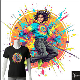 Tie-Dye Hoodie Jumper Splatter Graffiti Art Tri-Blend Shirt