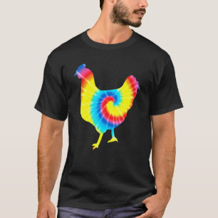Tie Dye Huhn Regenbogen Druck Henne Geflügel Hippi T-Shirt