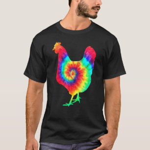 Tie-Dye-Huhn Regenbogenfarbe Bauernhof-Tier Huhn T-Shirt