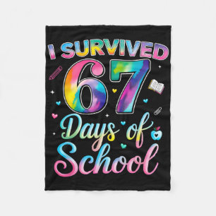 Tie Dye ich überlebte 67 Tage Schule Lustig Six Se Fleecedecke