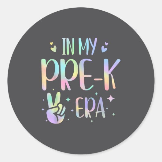 Tie Dye In My Pre-k Era  Runder Aufkleber (Vorderseite)