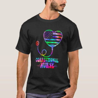 Tie Dye Justizvollzugsbeamter Dünne graue Linie He T-Shirt