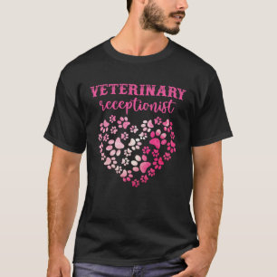 Tie Dye Katze Hund Pfotenabdruck Empfangsdame Tier T-Shirt