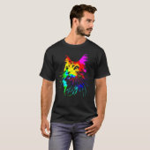 Tie Dye Katze Splash Art T-Shirt (Vorne ganz)