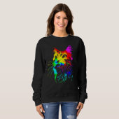 Tie-Dye-Katzen-Splash-Kunst Sweatshirt (Vorne ganz)