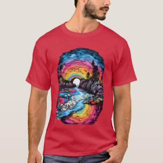 Tie Dye Küste Ein lebendiger Küsten-Design Retro T-Shirt
