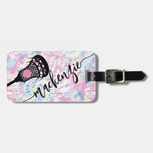 Tie Dye Lacrosse Monogram Name Luggage Tag Gepäckanhänger