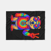 Tie-dye Lar Bear Peace Sign Hip Fleecedecke (Vorderseite (Horizontal))