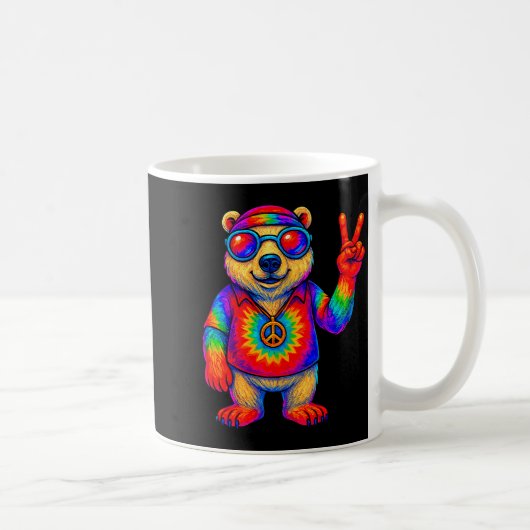 Tie-dye Lar Bear Peace Sign Hip Kaffeetasse (Rechts)