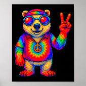 Tie-dye Lar Bear Peace Sign Hip  Poster (Vorne)