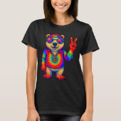 Tie-dye Lar Bear Peace Sign Hip T-Shirt (Vorderseite)