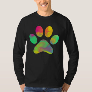Tie Dye Liebt Hundepfotenabdruck Tierpfote Hund T-Shirt