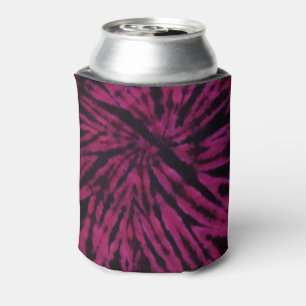 Tie-Dye Lila Rosa Schwarz Hippie Retro-Muster Dosenkühler