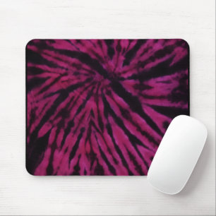 Tie-Dye Lila Rosa Schwarz Hippie Retro-Muster Mousepad