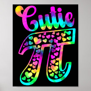 Tie Dye Lustiger Cutie Pie 3,14 Pi Zahl Symbol Mat Poster
