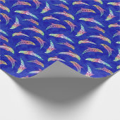 Tie Dye Marine Animals Dolphins Marlins Geschenkpapier (Ecke)