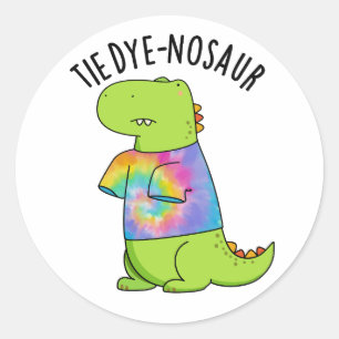 Tie-dye-nosaur Lustiger Dinosaurier-Wortwitz  Runder Aufkleber