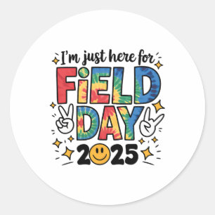 Tie Dye nur hier für Field Day 2025 Friedenszeiche Runder Aufkleber