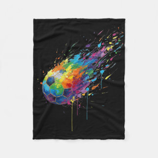 Tie-dye Paint Splats Soccer Footbyll Player Fans E Fleecedecke