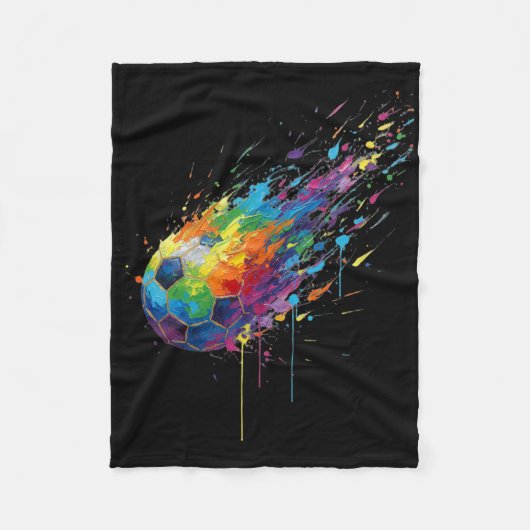 Tie-dye Paint Splats Soccer Footbyll Player Fans E Fleecedecke (Vorderseite)