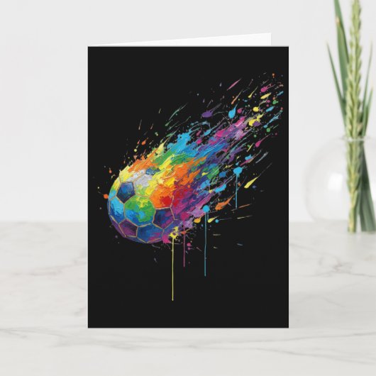 Tie-dye Paint Splats Soccer Footbyll Player Fans E Karte (Vorderseite)