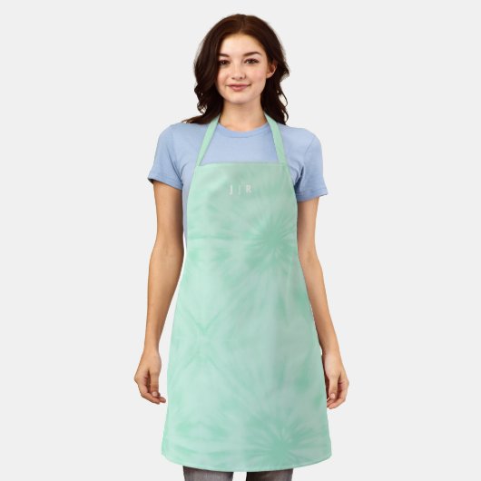 Tie Dye Pastel | Mint Green Monogram Apron Schürze (Getragen)