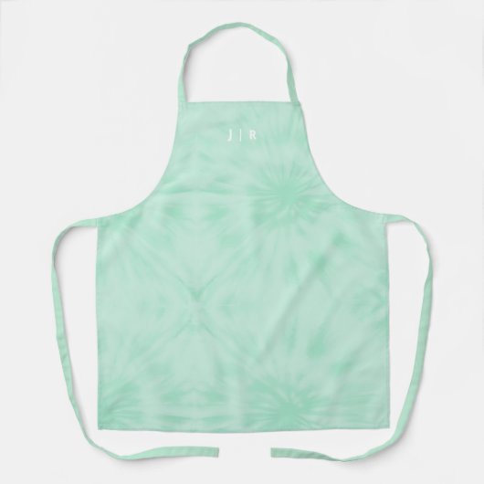Tie Dye Pastel | Mint Green Monogram Apron Schürze (Vorderseite)