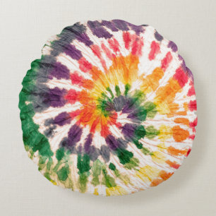 Tie dye pattern. Hand drawn rainbow shibori. Ink t Rundes Kissen
